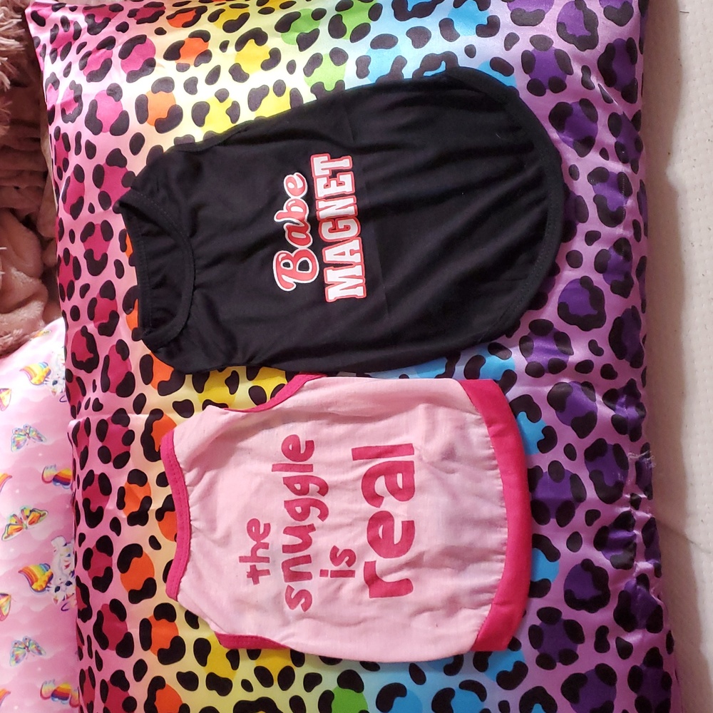 Cute Dog/Cat Shirts - Pink and Black Size Small